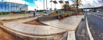 Parada de guaguas del Cruce de Melenara (Foto TA)