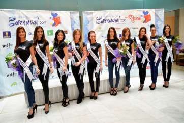 Las 10 candidatas a Reina del Carnaval de Las Palmas de GC 2015 (Foto Acfi Press)