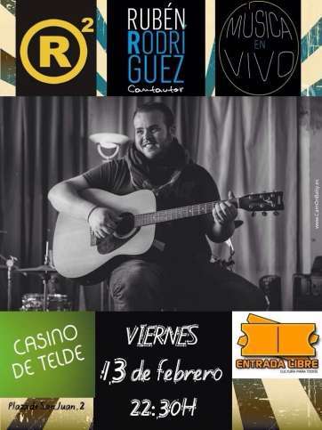 Cartel de la actuación de Rubén Rodríguez esta noche en El Casino de Telde (Foto TA)