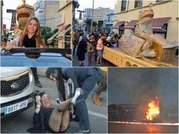 La Sardina egipcia incinerada esta tarde en Telde (Foto TA)