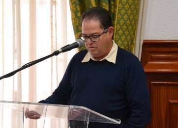 Miguel Florido, este miércoles durante la lectura del manifiesto (Foto TA)