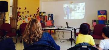 Momento de la proyección del video con la historia de Las Remudas (Foto TA)