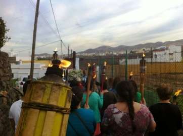 Procesión de las antorchas en Caserones Bajos y Cendro (Foto TA)