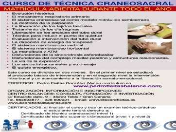 Cartel del curso que se va a impartir en el Centro Balance de Telde (Foto TA)