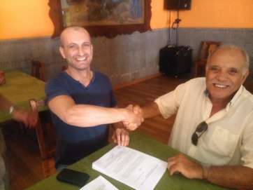 Delfín Herrera y Claudio Ojeda, esta mañana en El Casino La Unión de Telde (Foto TA)