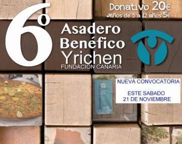 Cartel del sexto asadero benéfico de Yrichen (Foto TA)