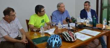 Amador (i.), Espiño, Galindo y Monzón, hoy, en la rueda de prensa en el Casino (Foto TA)