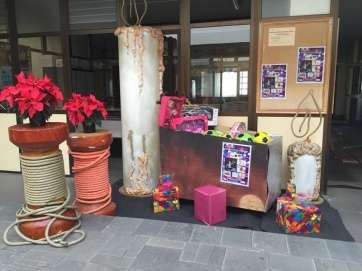 Punto de recogida instalado en el patio de las oficinas municipales de San Juan (Foto TA)