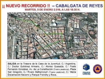 Plano del nuevo recorrido de la Cabalgata Real en Telde (Foto TA)