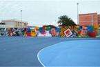 Mural en la cancha de Eucaliptos I (Foto TA/Verona)