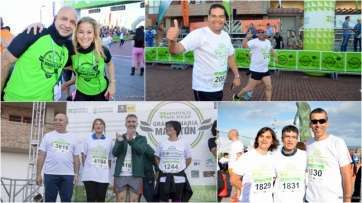 Collage de fotos de participantes de Telde en la prueba solidaria (Foto TA)