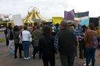 Protesta en Telde contra el Circo Kaos (Foto TA)