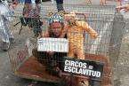 Protesta en Telde contra el Circo Kaos (Foto TA)