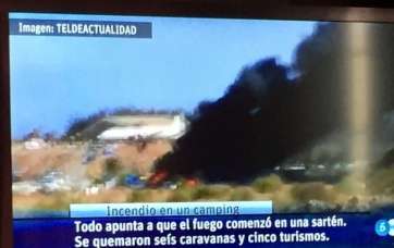 Momento en que Telecinco emite el video citando como fuente a TELDEACTUALIDAD (Foto TA)