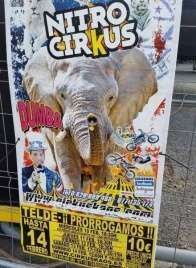Cartel anunciador de las nuevas funciones en Telde del circo Kaos (Foto TA?