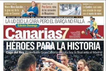 Portada de Canarias7 de este domingo 21 de febrero (Foto TA)