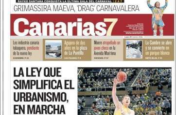 Portada de Canarias de este lunes 22 de febrero de 2016 (Foto TA)