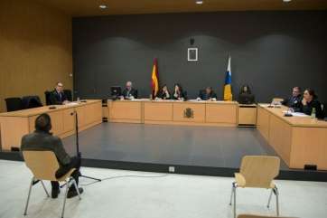 Juan Diego R.F., este martes en el juicio en la Audiencia de Las Palmas (Foto TA)