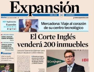 Portada del periódico Expansión de este martes 1 de marzo de 2016 (Foto TA)