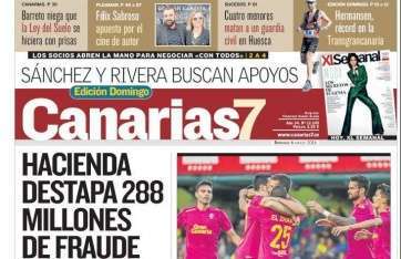 Portada de Canarias7 de este domingo 6 de marzo de 2016 (Foto TA)