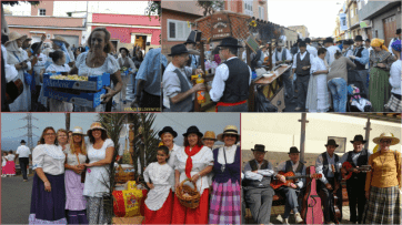 Collage de fotos con las romerías de este sábado en Telde (Foto TA)
