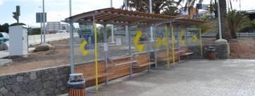 Imagen de archivo de la parada de guaguas del Cruce de Melenara (Foto TA)