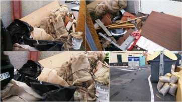 Material depositado en las inmediaciones de los contenedores de basura (Foto TA)