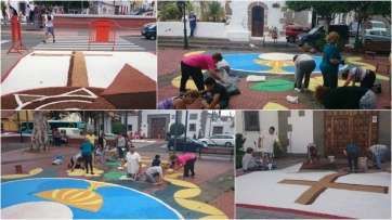 Secuencia de los trabajos de esta mañana en el casco de Jinámar (Foto TA)