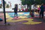 Alfombras multicolores en el casco de Jnámar por el Corpus Christi (Foto TA)