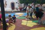 Alfombras multicolores en el casco de Jnámar por el Corpus Christi (Foto TA)