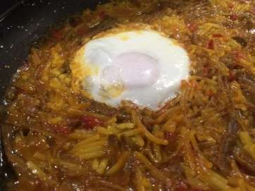 Fideuá de carne mechada (Foto TA)