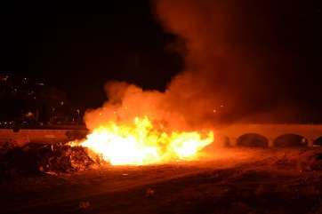 Imagen de archivo de la tradicional hoguera del Barranco Real de Telde, que prenderá este jueves a las 23.00 horas (Foto TA)
