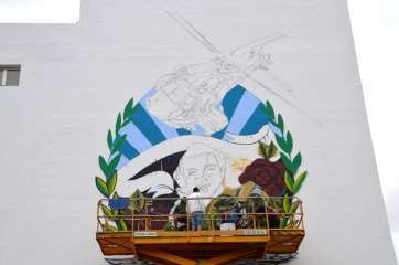 Mural en memoria del joven sargento teldense (Foto TA)