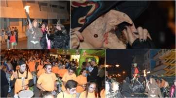 Diferentes momentos del pasacalle cultural (Foto TA)