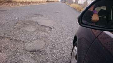Una calle de Ejido, con sus baches (Foto TA)
