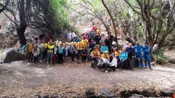 El grupo en el barranco (Foto TA)