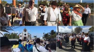 Diferentes momentos de los actos celebrados este sábado en El Caserío de Gando (Foto TA)