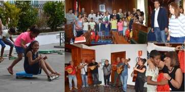 Imágenes del acto de recepción celebrado este viernes con los niños saharauis (Foto TA)