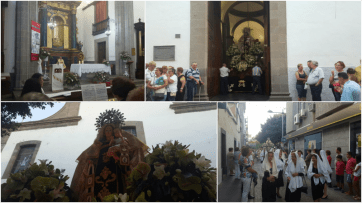 Mosaico de fotos de la misa y procesión (Foto Francisco J. Santana)