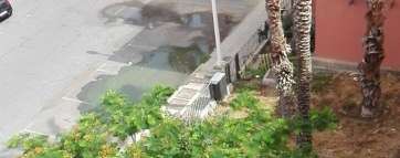 Imagen del vertido de aguas fecales en el aparcamiento nÂº 6 de Las Remudas (Foto TA)