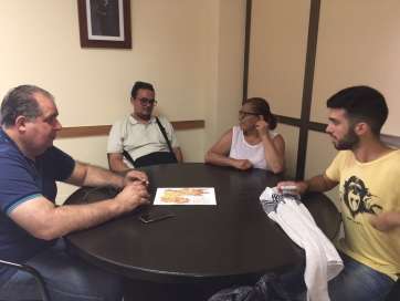 El concejal Juan Martel y los miembros del Patronato, reunidos este jueves (Foto TA)