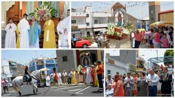 Mosaico de los actos de este viernes en Lomo Magullo (Foto Isabel Quintana)