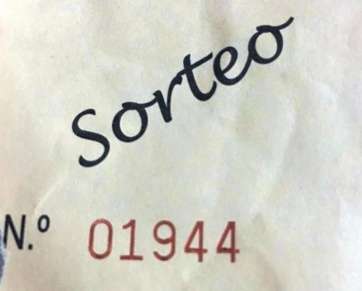 Boleto con el número agraciado (Foto TA)