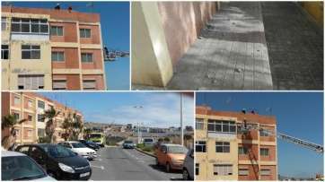 Conjunto de fotos de la intervención de los bomberos, este mediodía en Melenara (Foto TA)