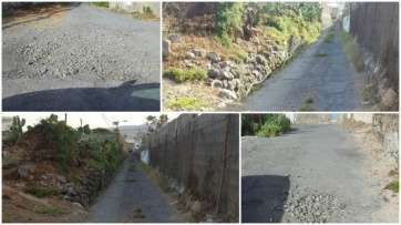 Imágenes del estado del camino de El Cubillo (Foto TA)