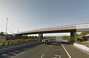 Imagen del tramo de la GC-1 que sufrirá el corte esta noche (Foto Google Maps)