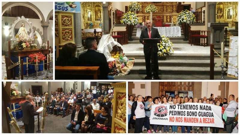 Diferentes momentos del acto de esta noche en Jinámar (Foto Antonio Alí y TA)