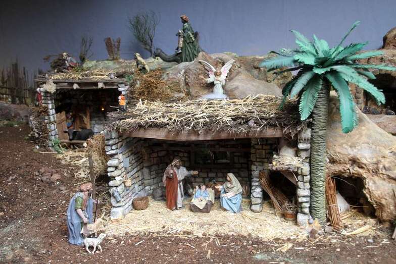 El Portal de Belén, una de las escenas que se recrean en el nacimiento de la Casa-Museo (Foto Jesús Ruiz)