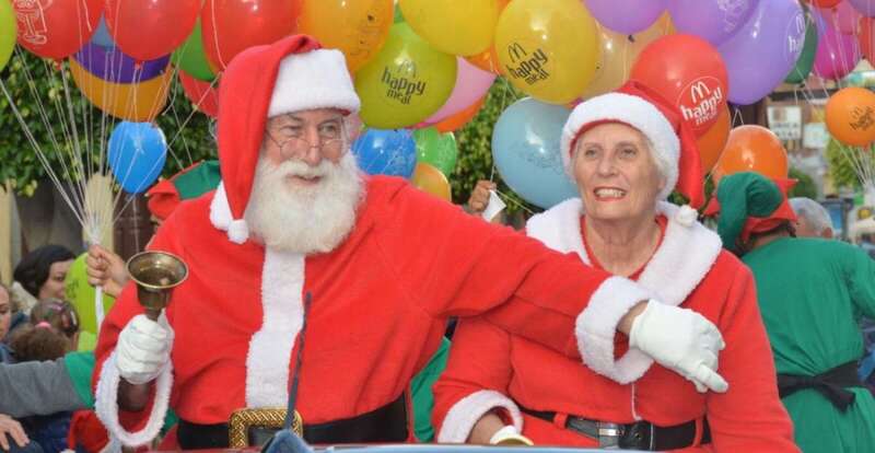 Papá Noel a su llegada esta tarde a Telde (Foto Francisco Javier Santana)