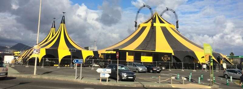 Carpas del circo instalado en el Parque Comercial de La Mareta (Foto TA)